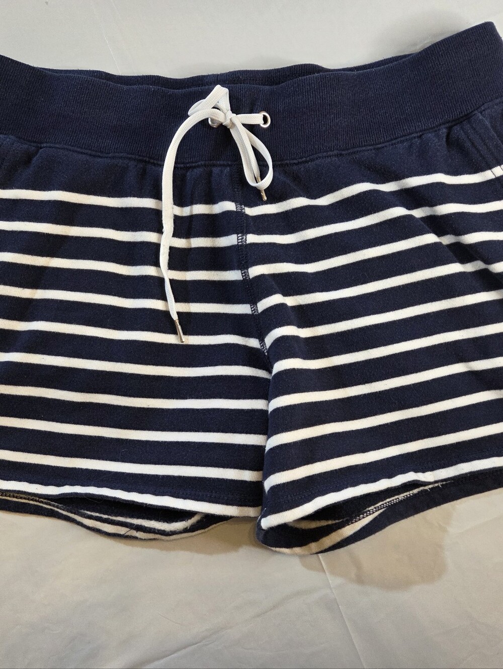 Polo by Ralph Lauren Navy and White Striped Drawstring Athletic Shorts
